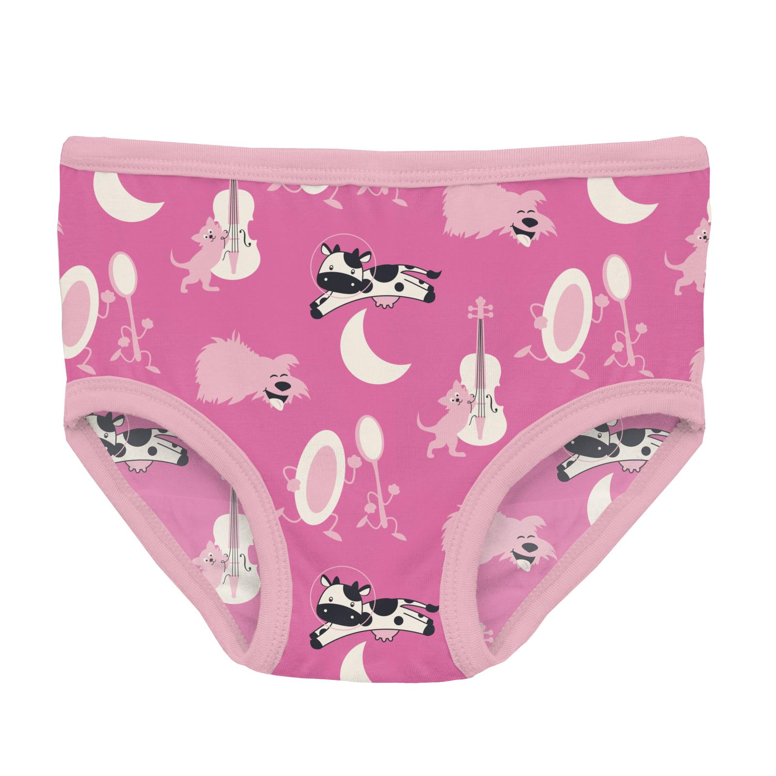 KicKee Pants Girls Underwear, Set of 3, Prints and Solid Colors