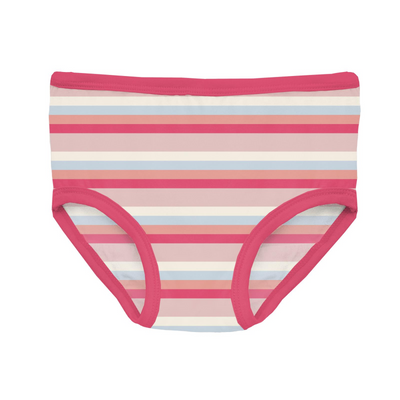 Kickee Pants Girls Underwear Set of 3: Natural Dolphins, Baby Rose & Baby Rose Stripe