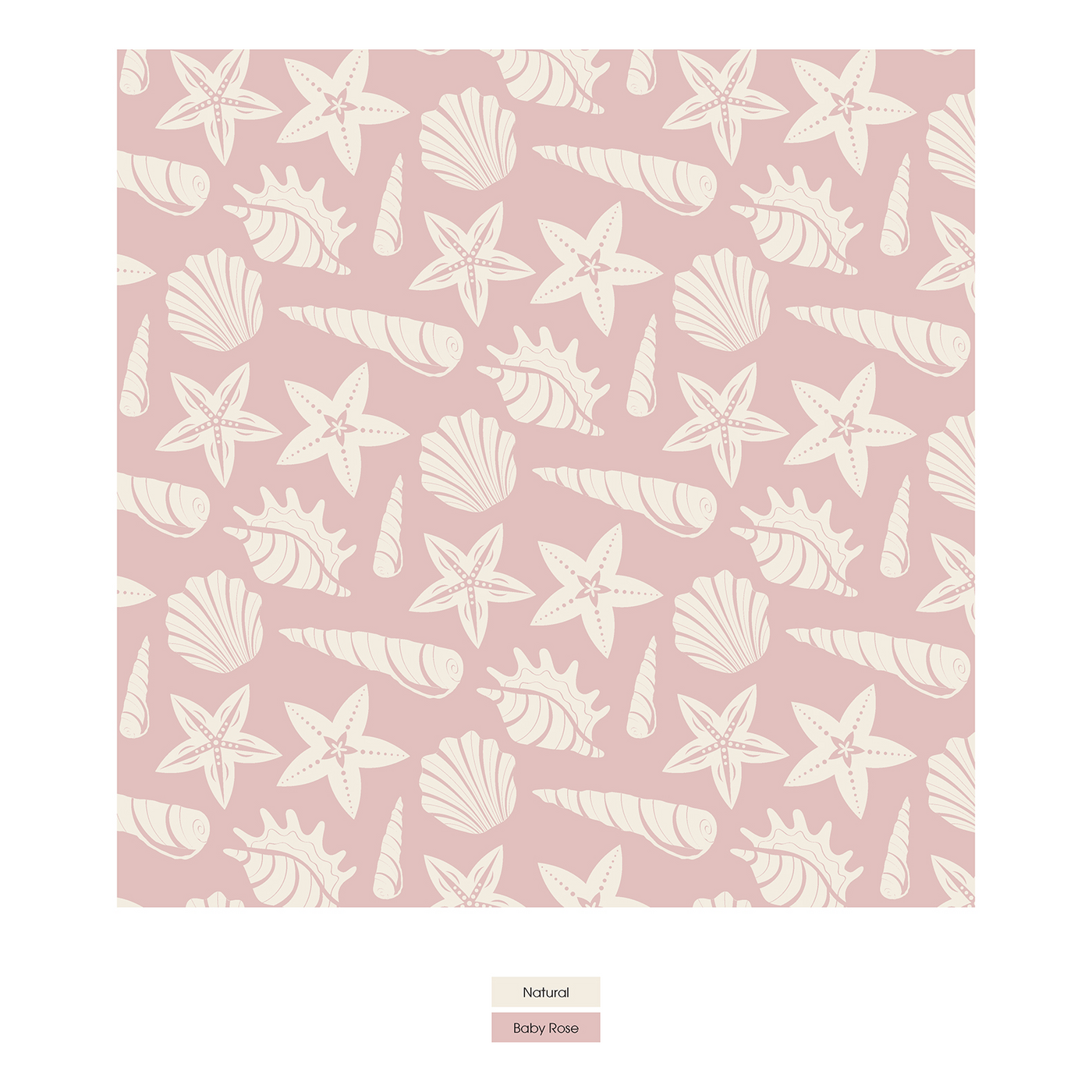 Kickee Pants Double Layer Throw Blanket: Baby Rose Shells & Starfish