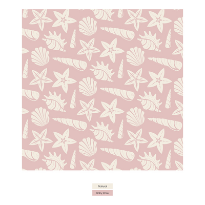 Kickee Pants Double Layer Throw Blanket: Baby Rose Shells & Starfish