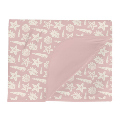 Kickee Pants Double Layer Throw Blanket: Baby Rose Shells & Starfish