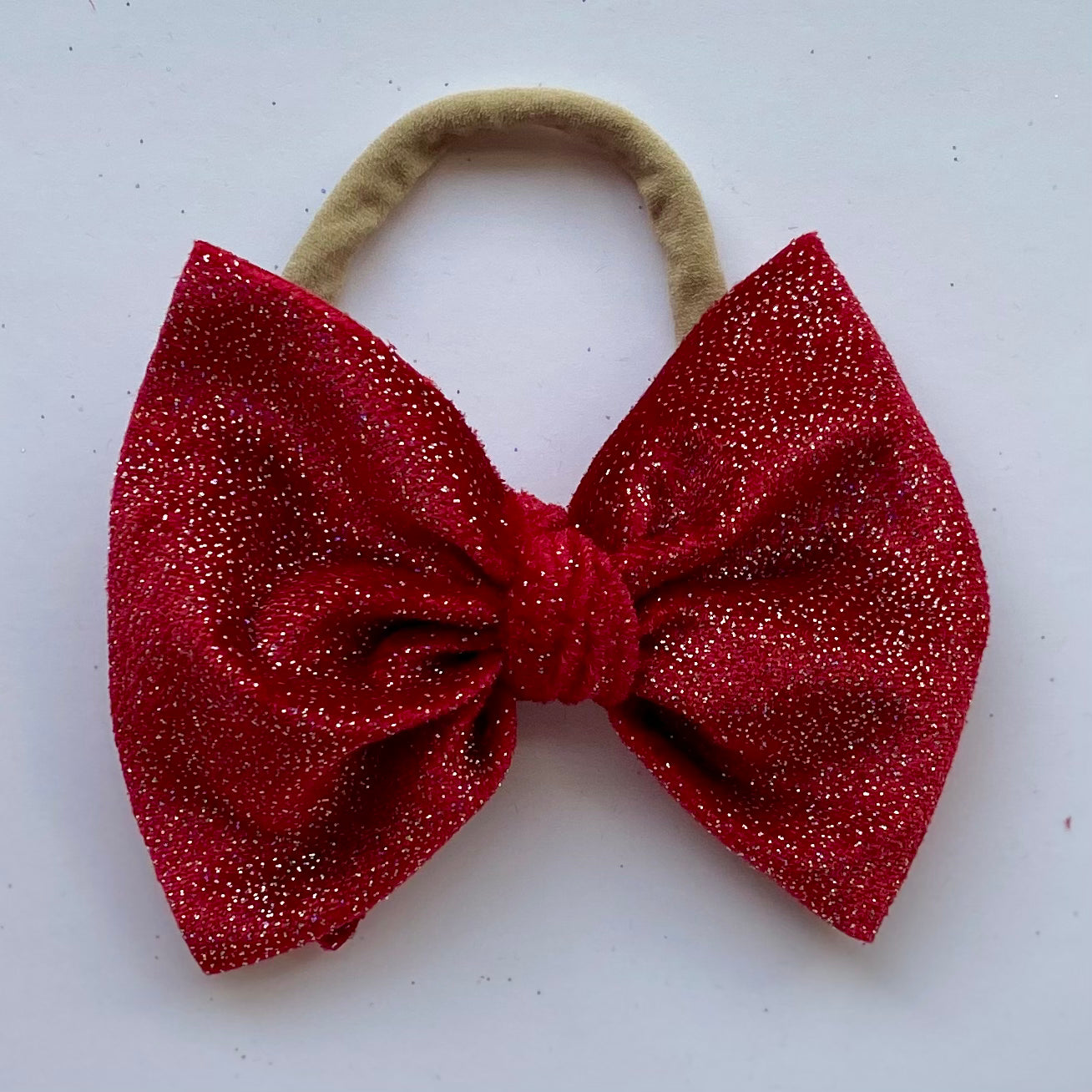 Little Lopers Bow: Red Velvet Shimmer