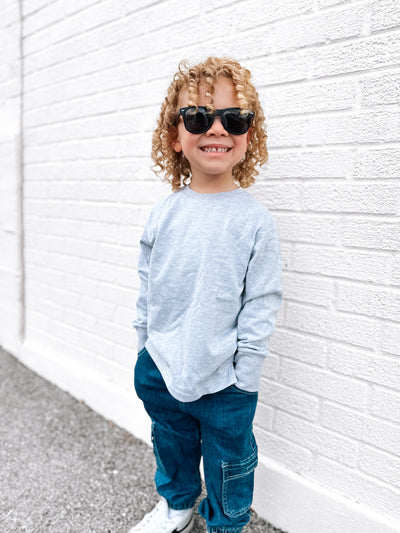 Little Bipsy Cargo Joggers: Classic Denim Wash