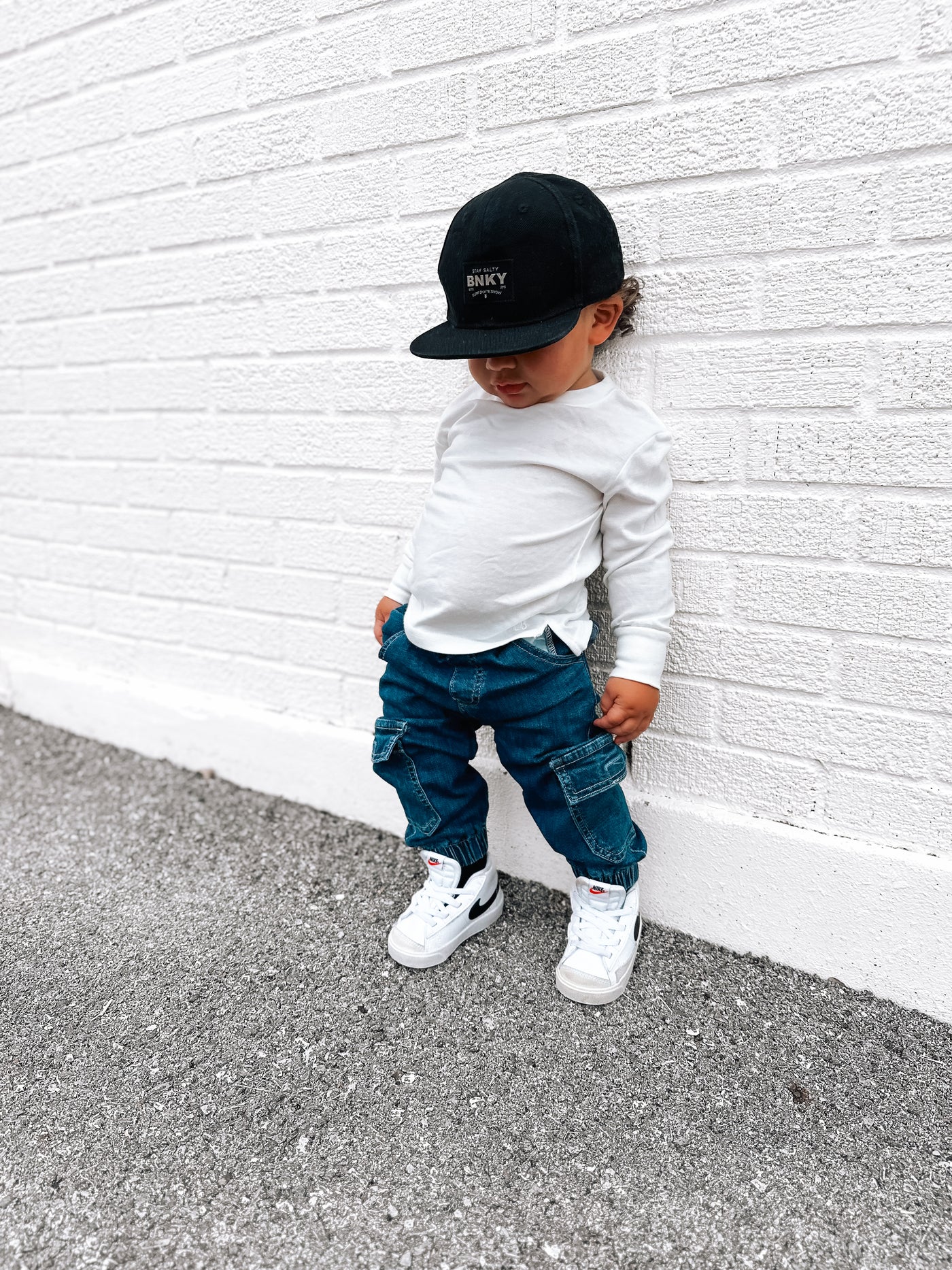 Little Bipsy Cargo Joggers: Classic Denim Wash