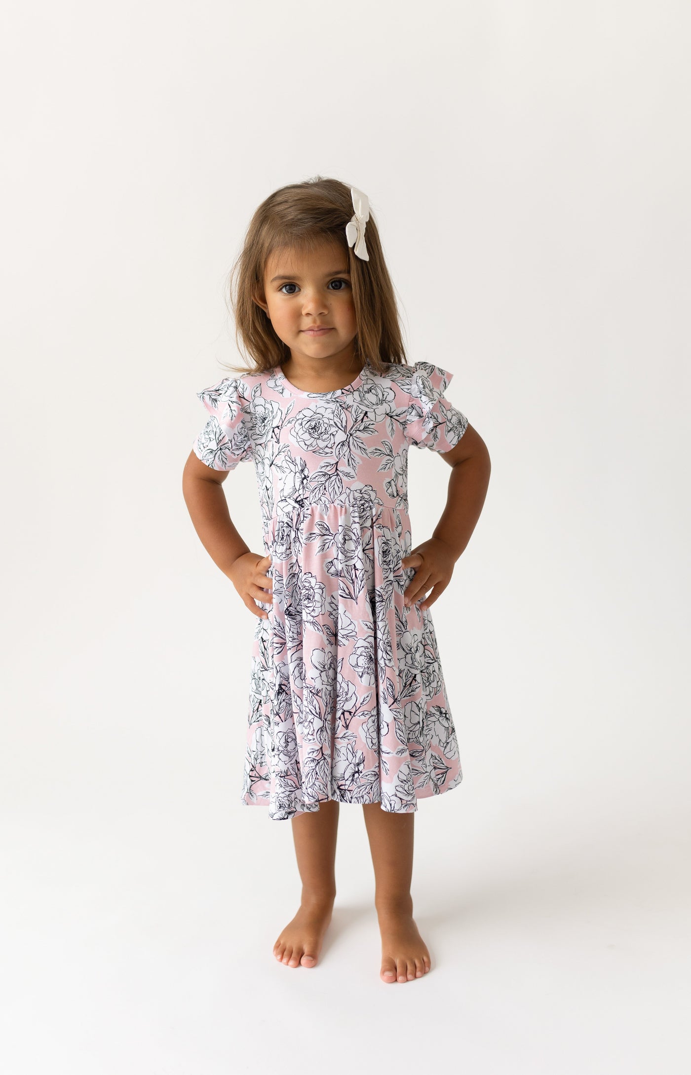 Laree + Co:  Allie Floral Bamboo Ruffle Spin Dress