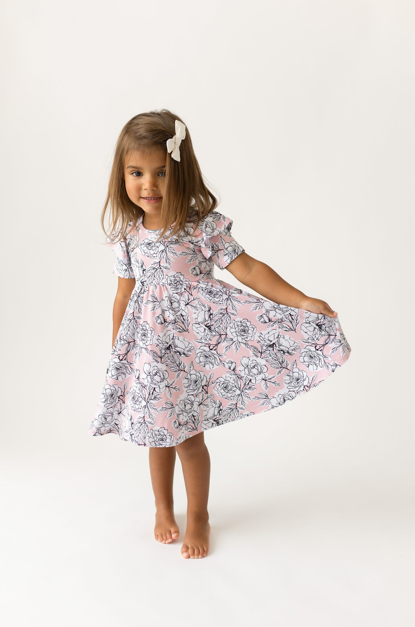 Laree + Co:  Allie Floral Bamboo Ruffle Spin Dress