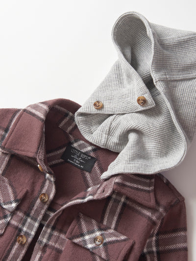 Little Bipsy Hooded Flannel: Huckleberry