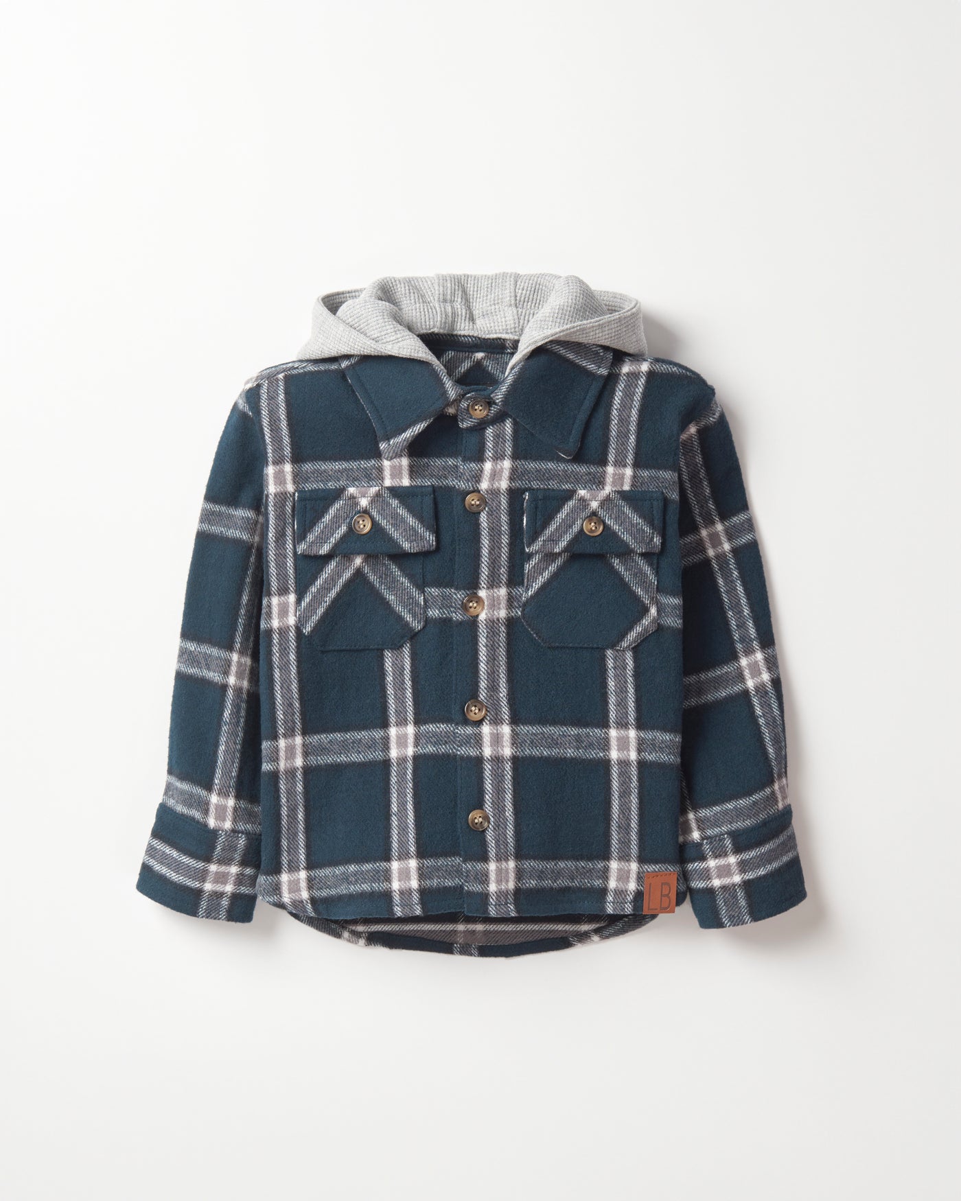 Little Bipsy Hooded Flannel: Night Fall