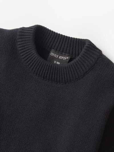 Little Bipsy Knit Sweater: Black