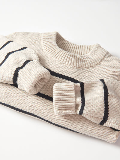 Little Bipsy Knit Sweater: Pinstripe