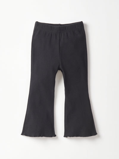 Little Bipsy Ribbed Flare Pants: Black