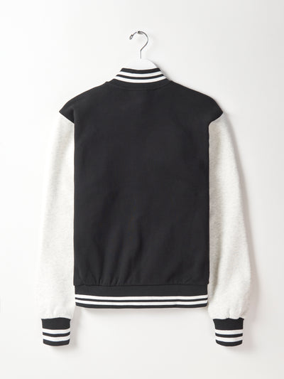 Little Bipsy Varsity Jacket: Black