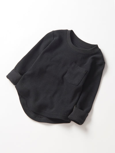 Little Bipsy Waffle Top: Black