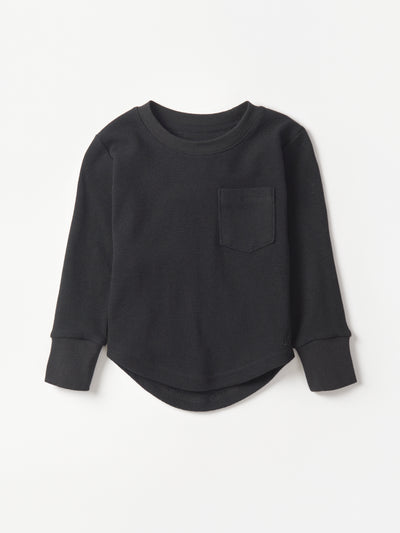 Little Bipsy Waffle Top: Black