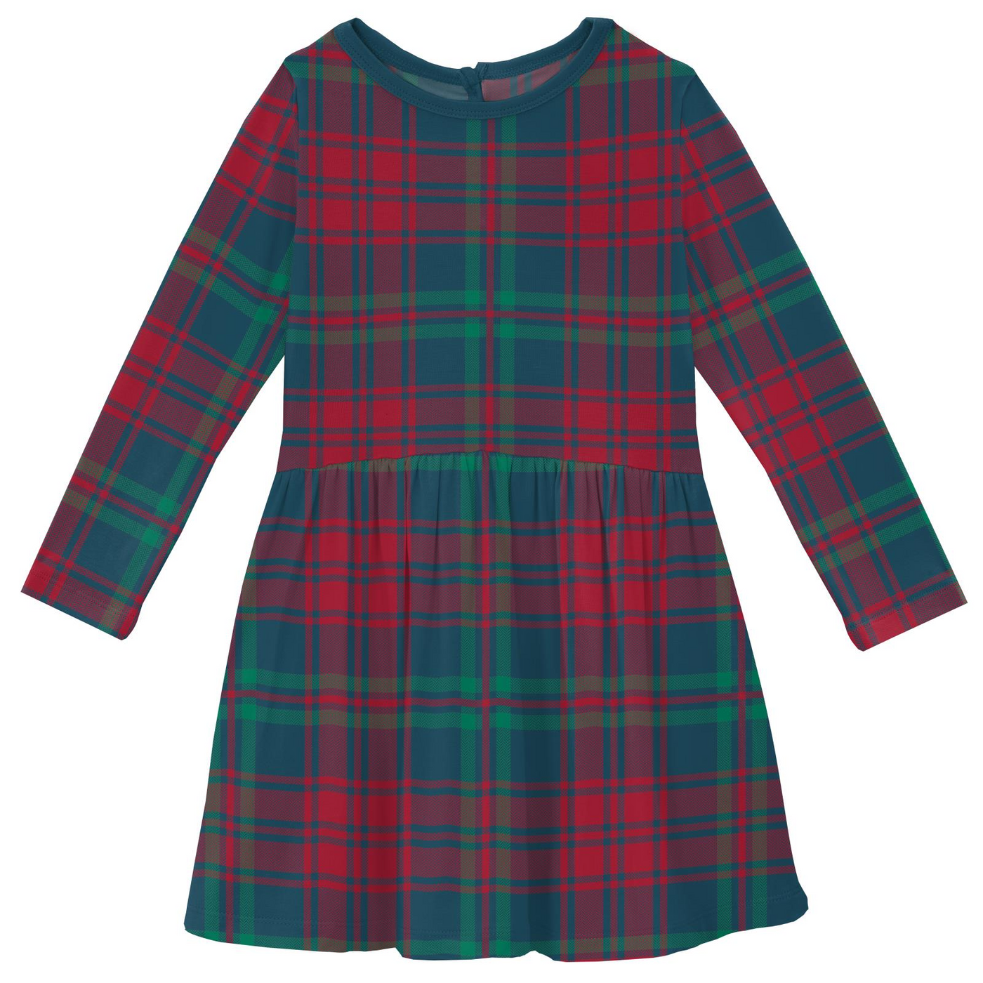 Kickee Pants Twirl Dress with Pockets: Peacock Plaid