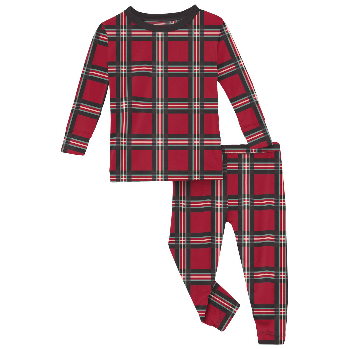 Kickee Pants Pajama Set: Classic Holiday Plaid