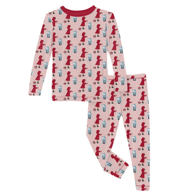 Kickee Pants Pajama Set: Baby Rose Little Red Let's Be Friends