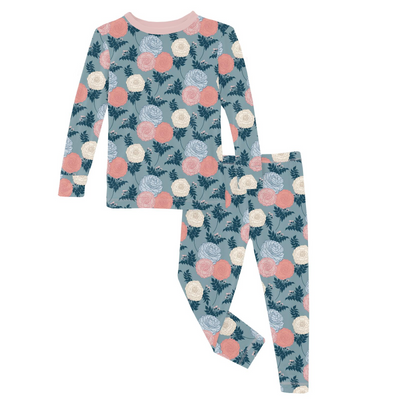 Kickee Pants Pajama Set: Stormy Sea Enchanted Floral