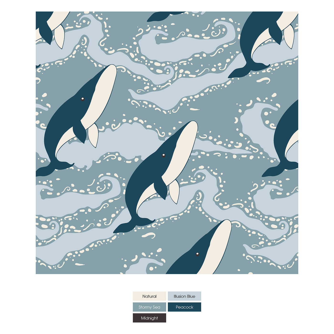 Kickee Pants Pajama Set: Stormy Sea Splashing Whales