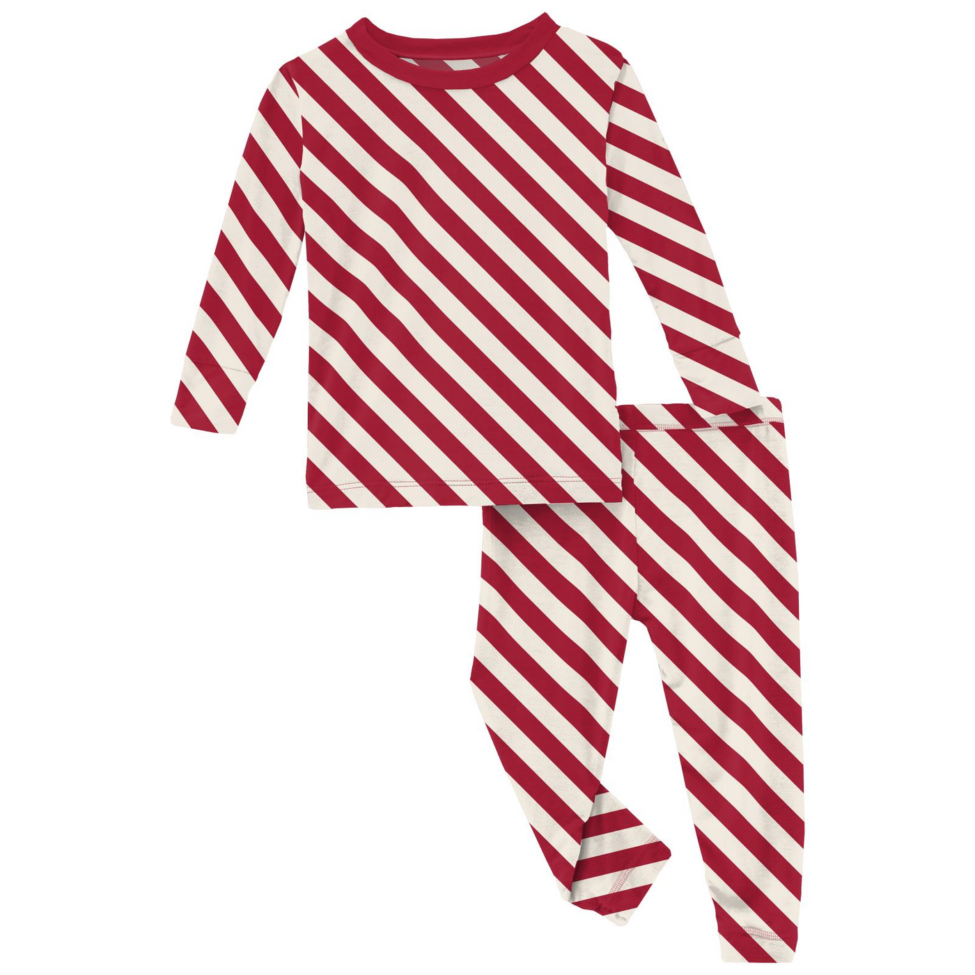 Kickee Pants Pajama Set: Candy Cane Twist