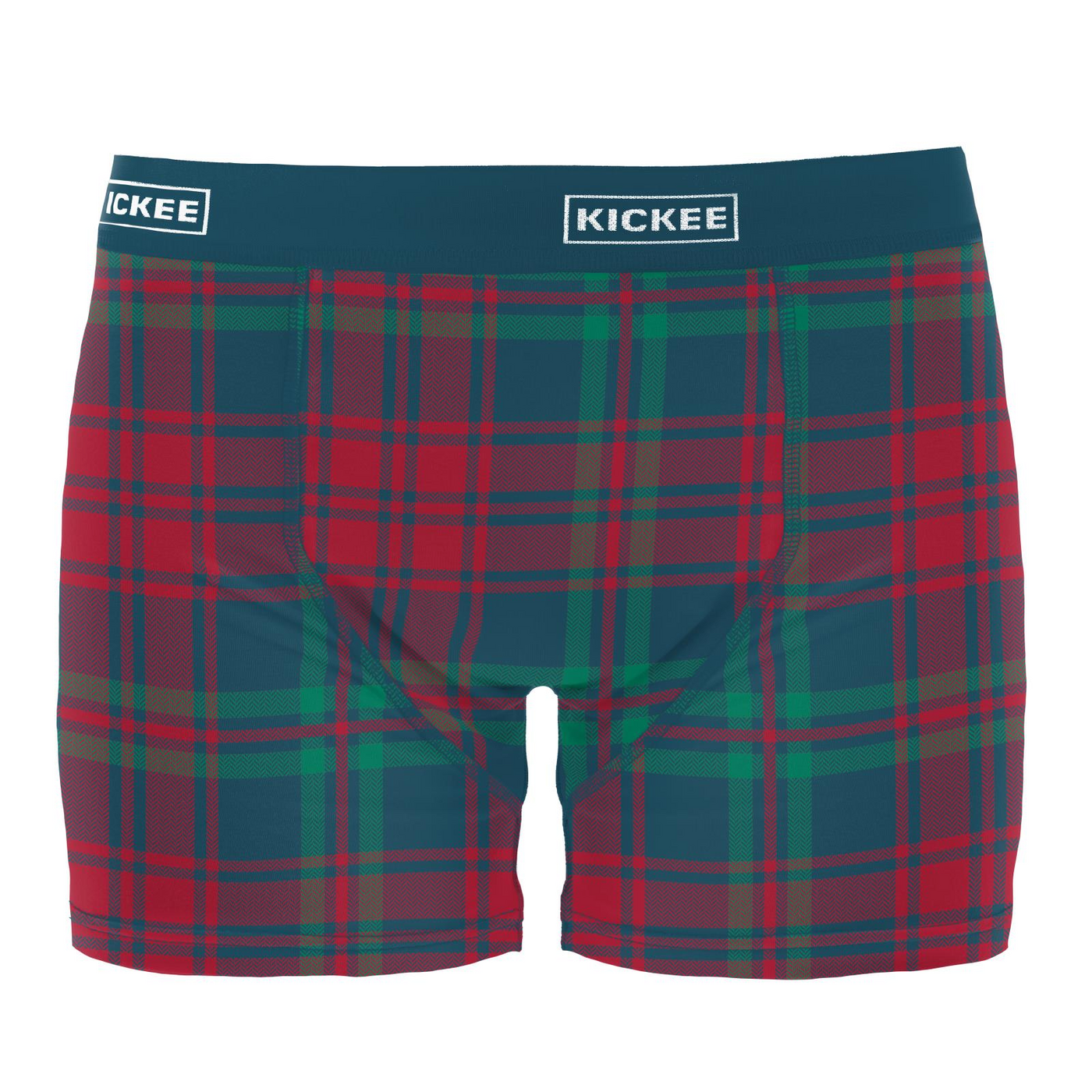 Kickee Pants Men's Boxer Briefs: Peacock Plaid