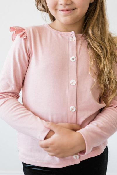 Mila & Rose:  Vintage Pink Ruffle Cardigan