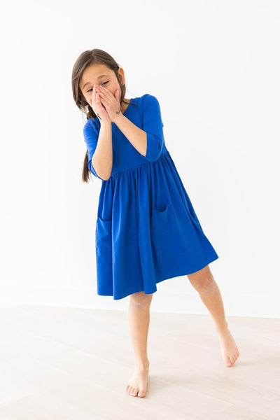 Mila & Rose:  Royal Blue 3/4 Pocket Twirl Dress