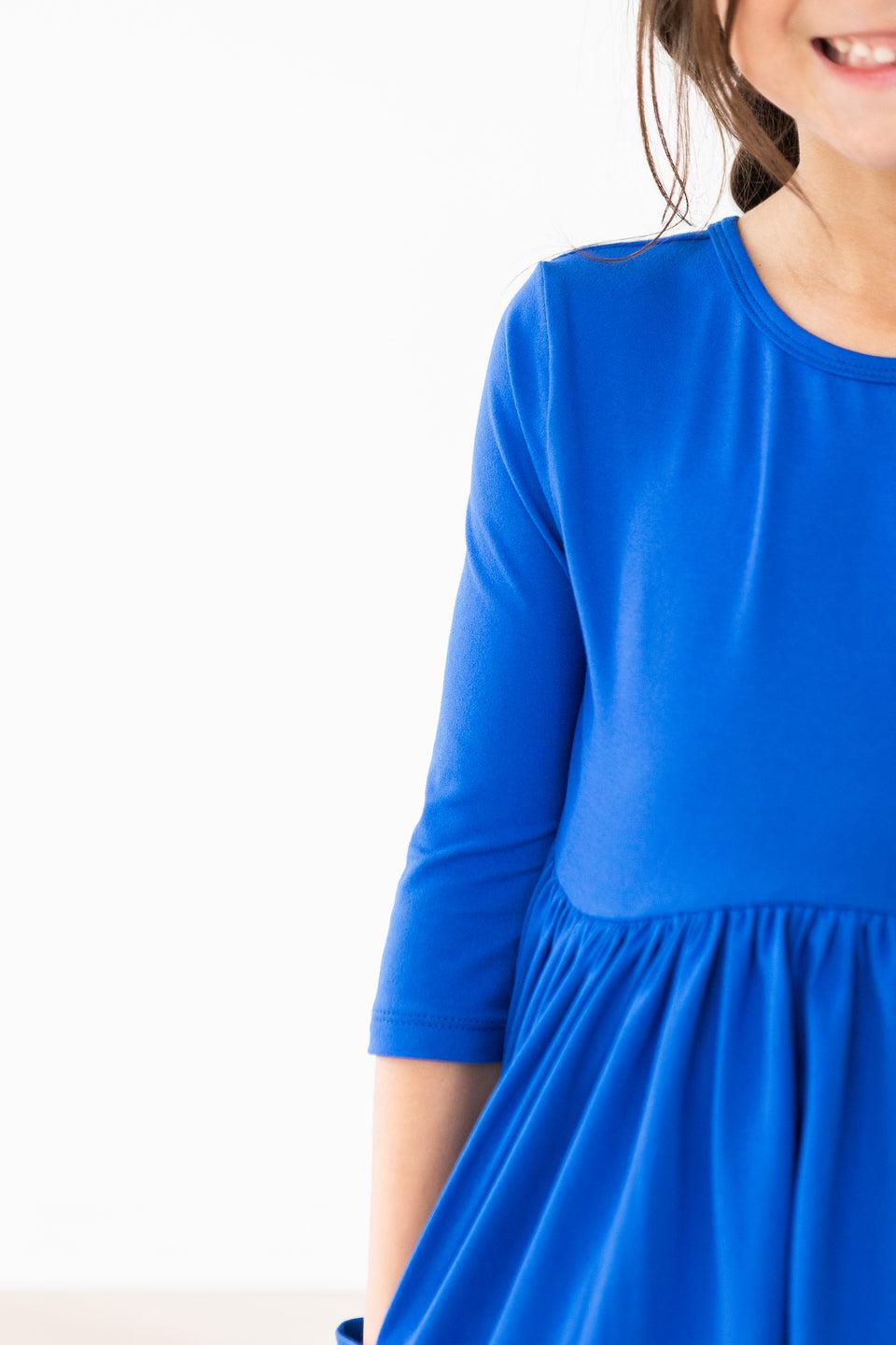 Mila & Rose:  Royal Blue 3/4 Pocket Twirl Dress