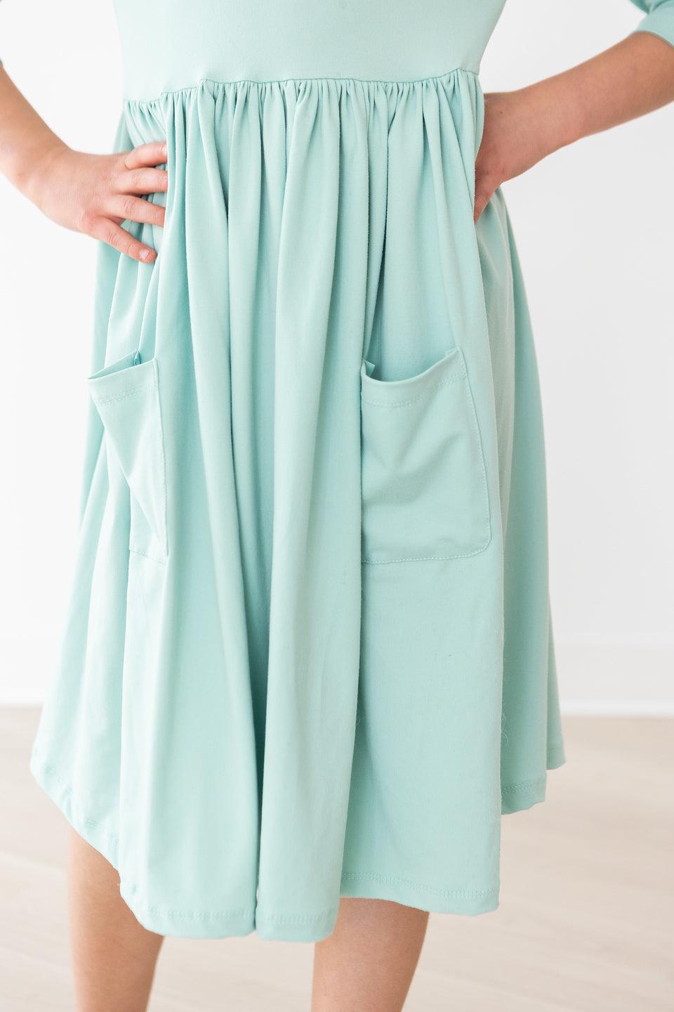 Mila & Rose:  Sage 3/4 Pocket Twirl Dress