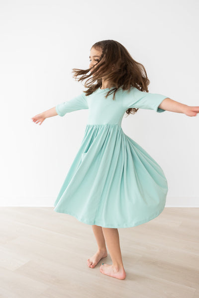 Mila & Rose:  Sage 3/4 Pocket Twirl Dress