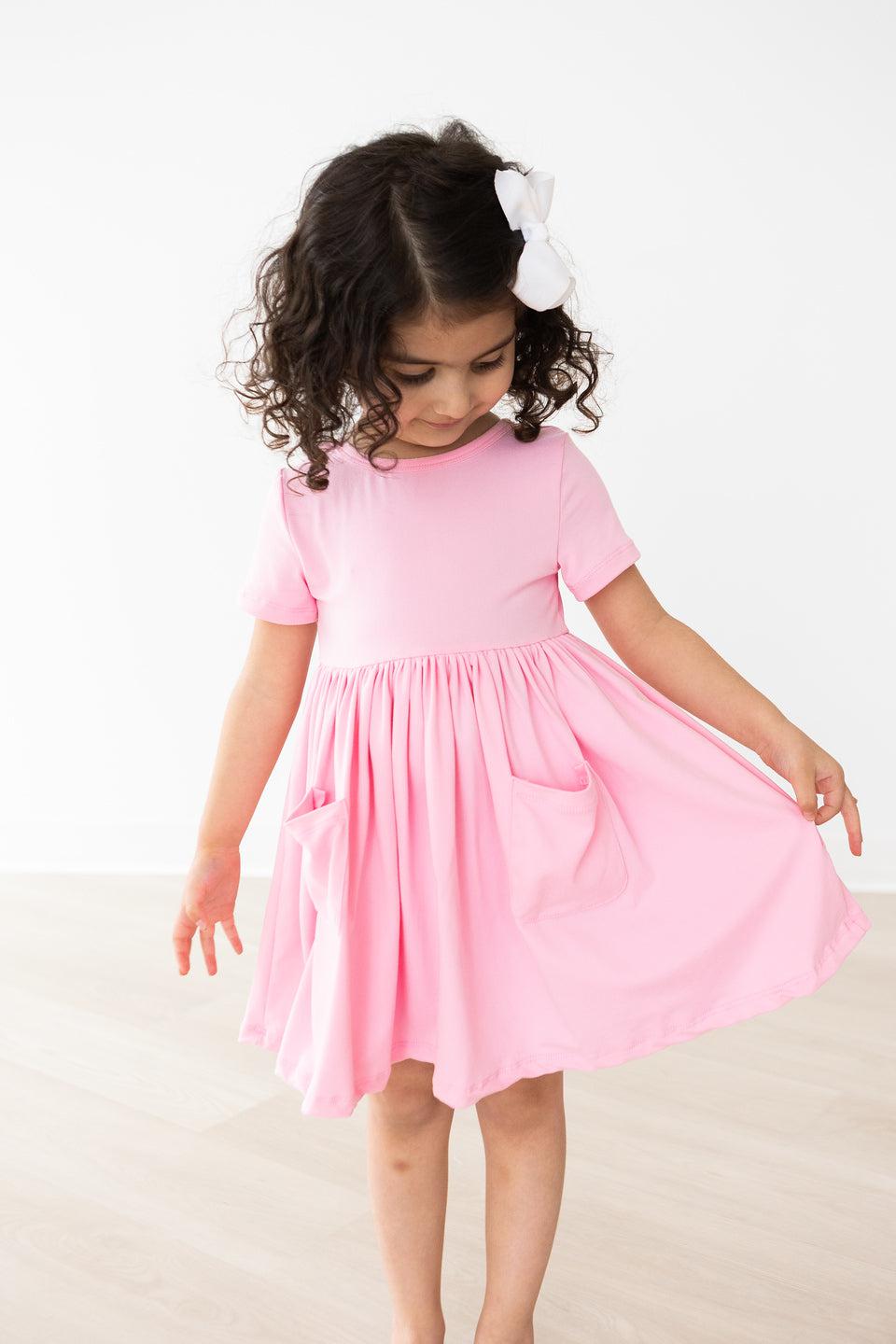 Mila & Rose:  Bubblegum Pink S/S Pocket Twirl Dress