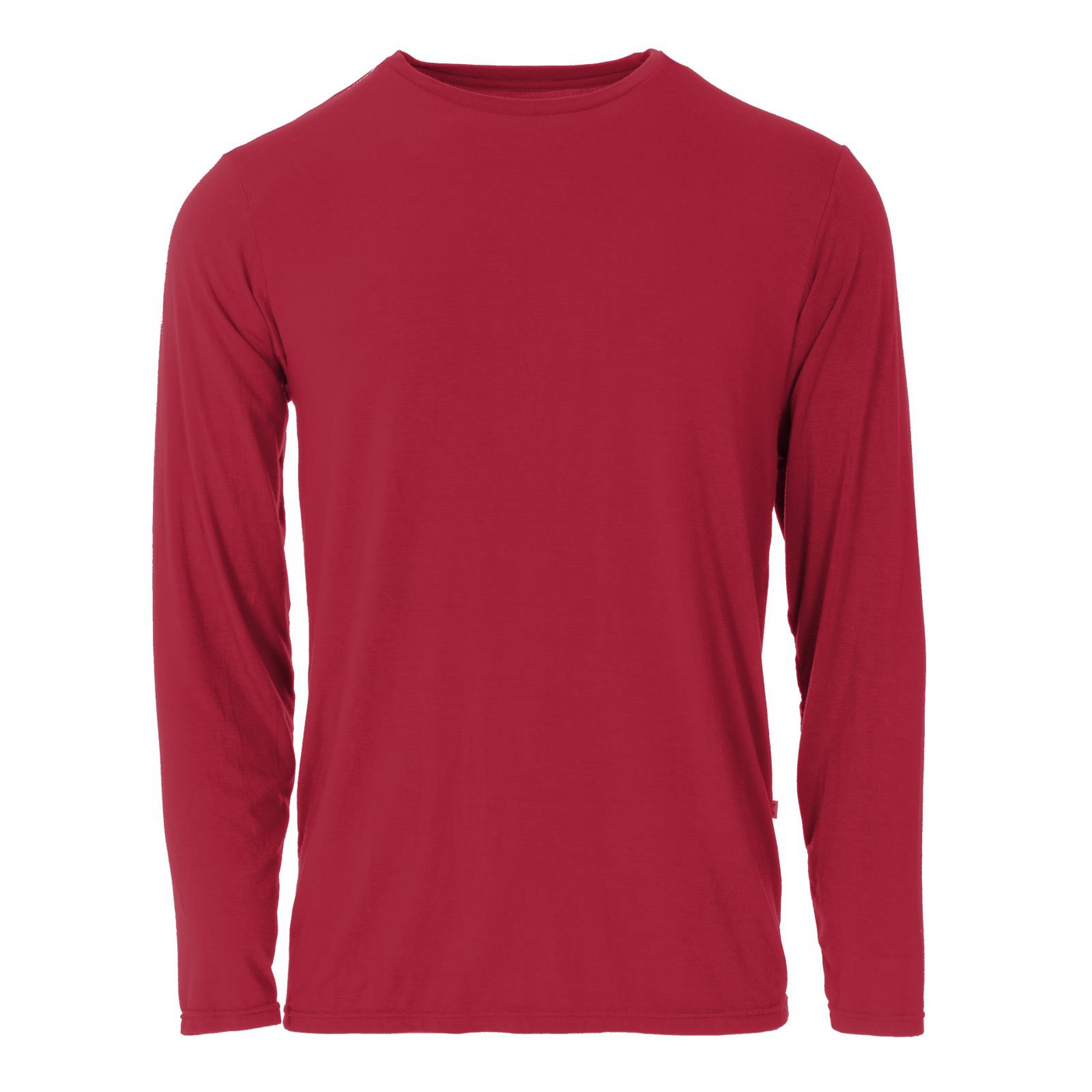 Kickee Pants Long Sleeve Crew Neck Tee: Solid Crimson