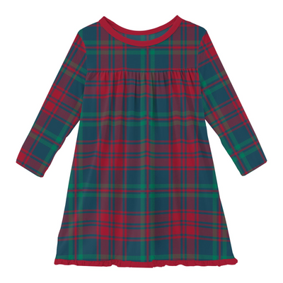 Kickee Pants Swing Dress: Peacock Plaid