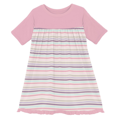 Kickee Pants Swing Dress: Ice Cream Stripe