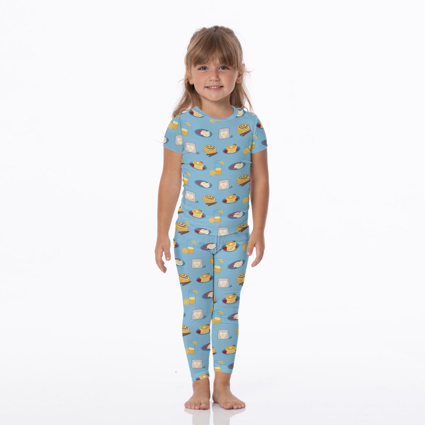 PRESALE Kickee Pants Pajama Set: Seaside Blue Breakfast in Bed