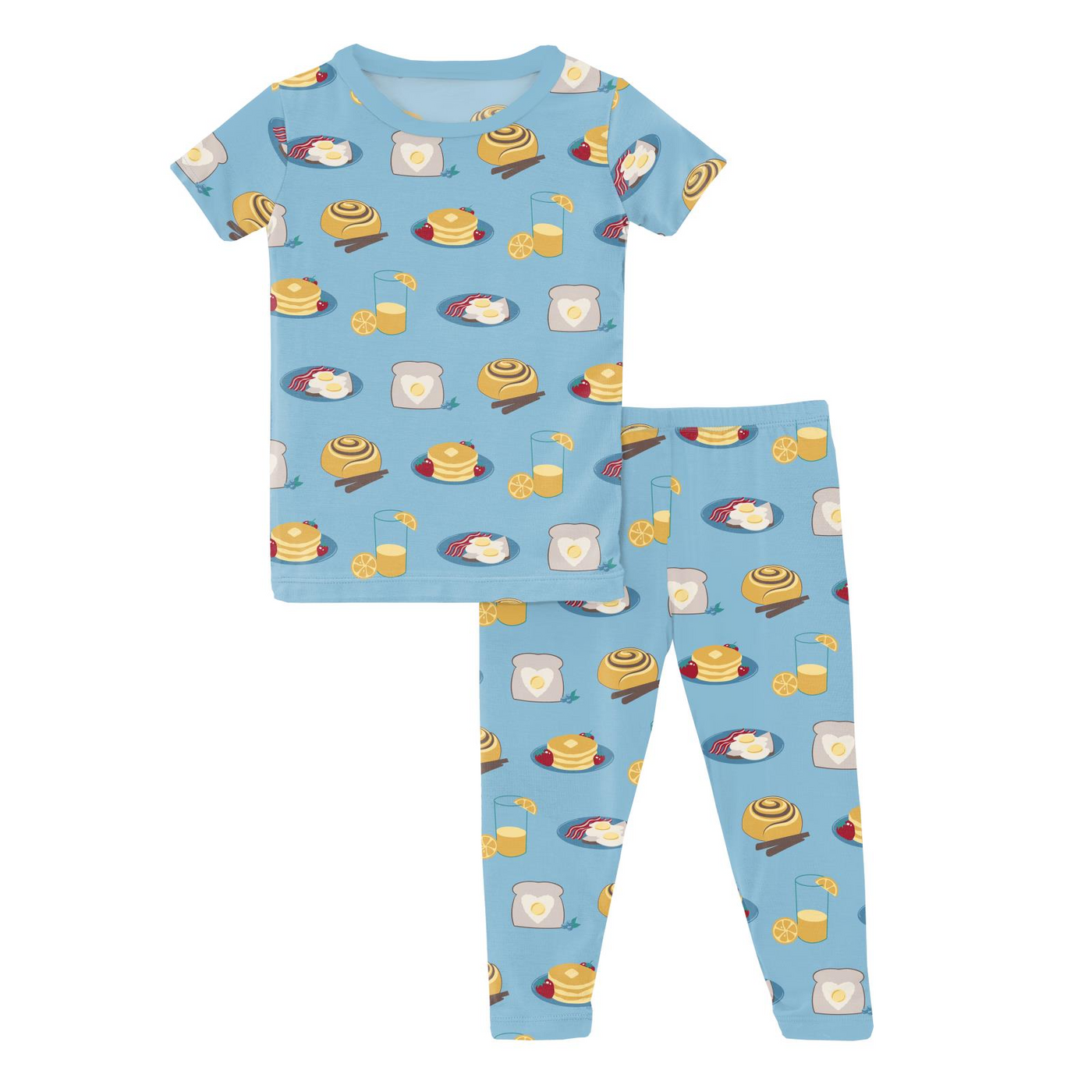 PRESALE Kickee Pants Pajama Set: Seaside Blue Breakfast in Bed