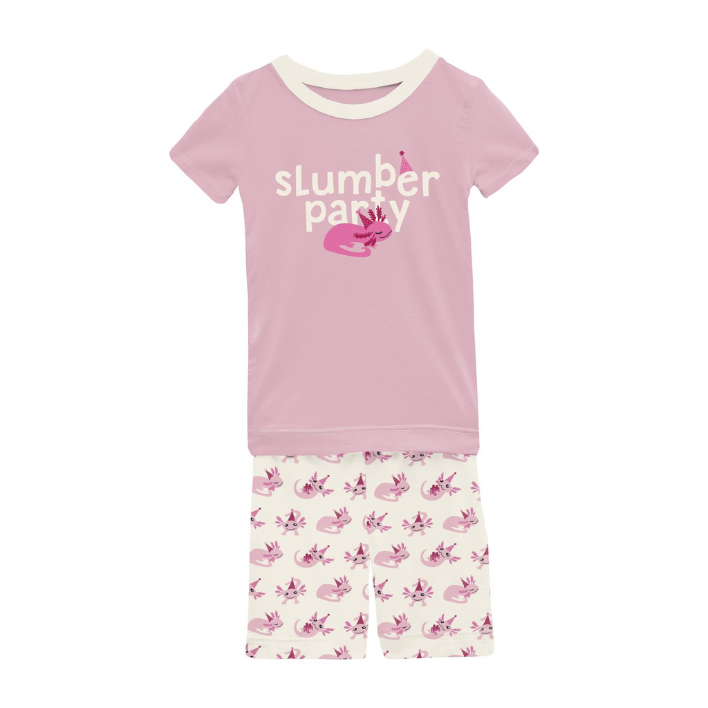 PRESALE Kickee Pants Pajama Set With Shorts: Natural Axolotl Party (Sh –  Bellies to Babies Boutique