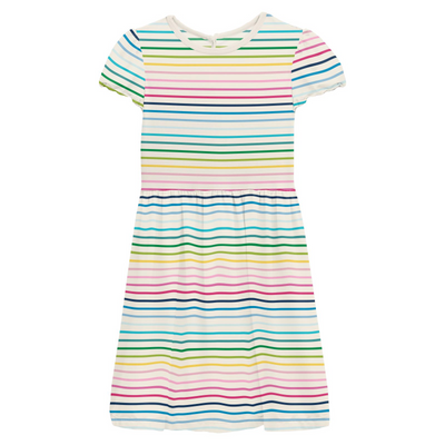 Kickee Pants Twirl Dress with Pockets: Happy Stripe