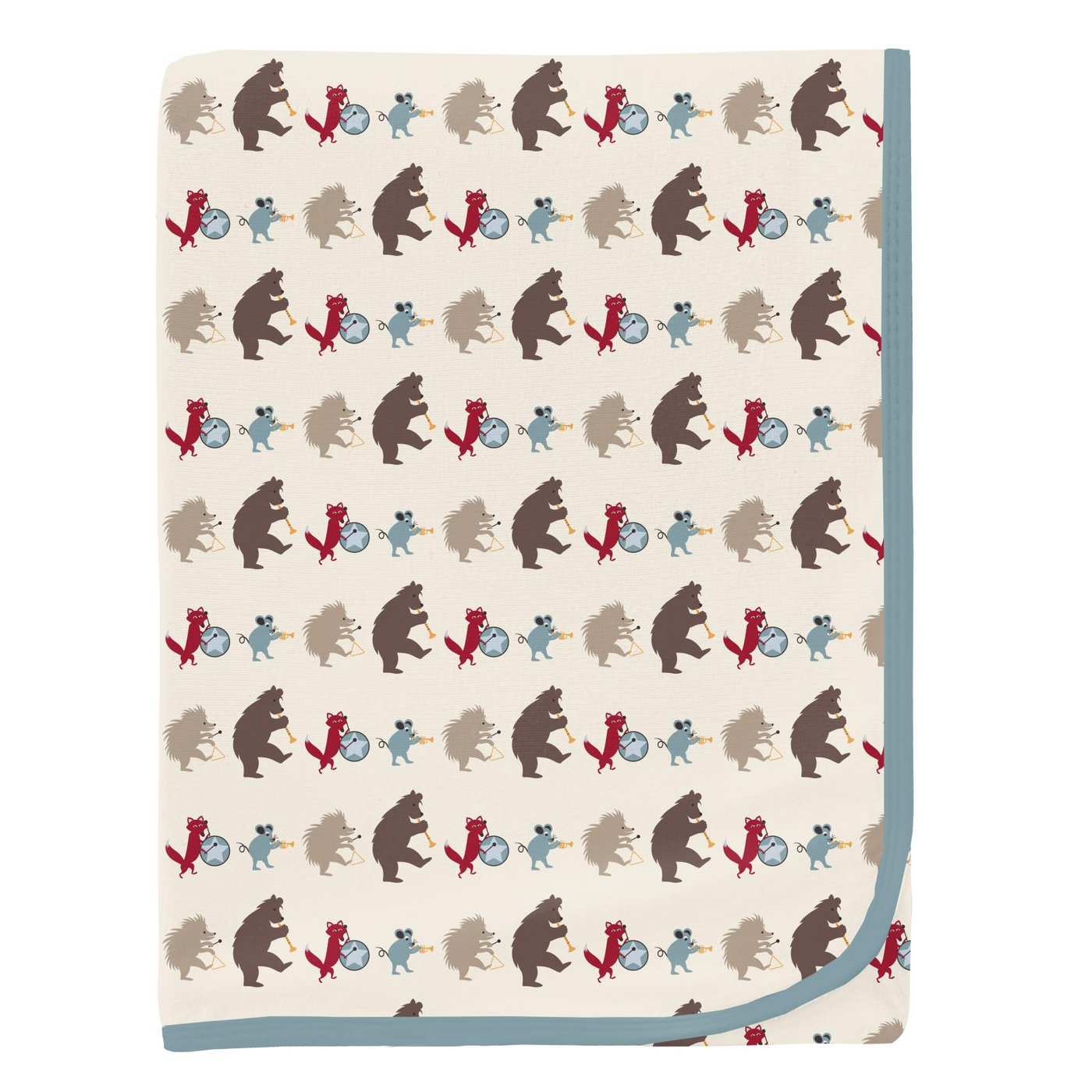 Kickee Pants Swaddling Blanket: Natural Marching Band