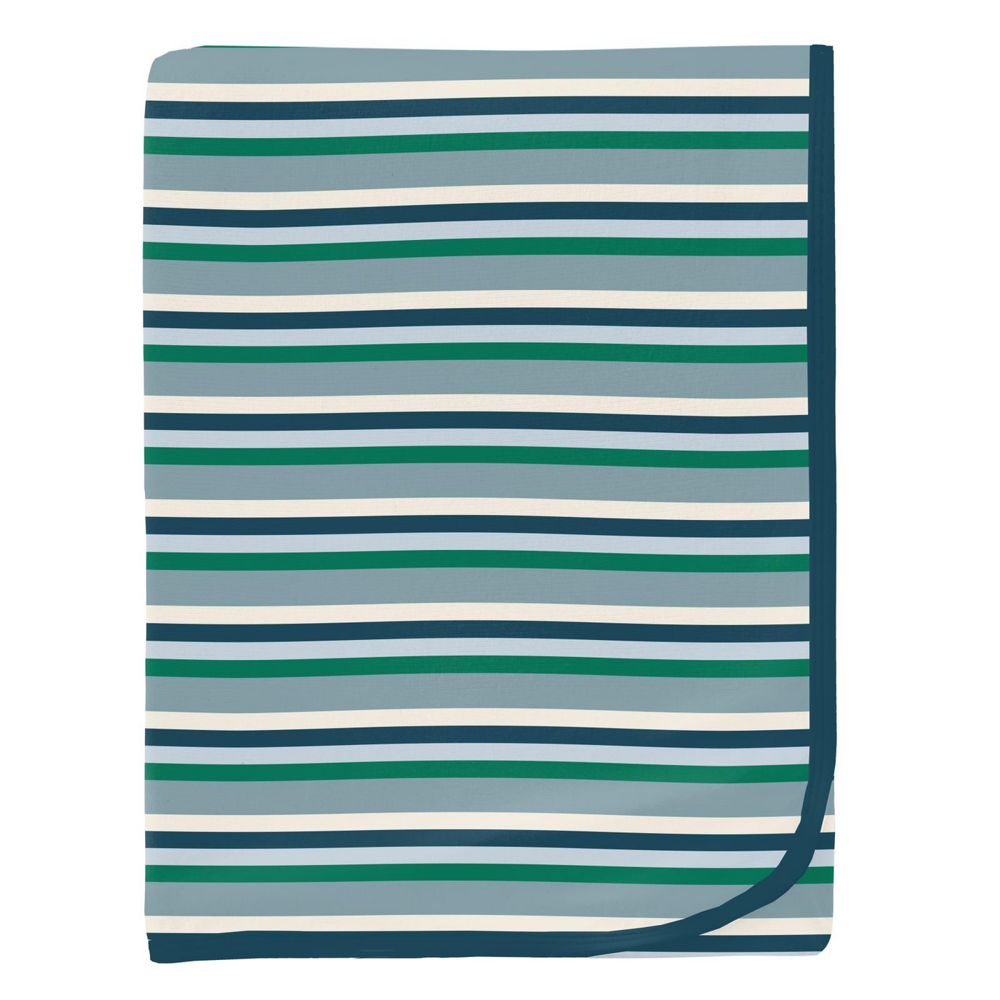 Kickee Pants Swaddling Blanket: Stormy Sea Stripe