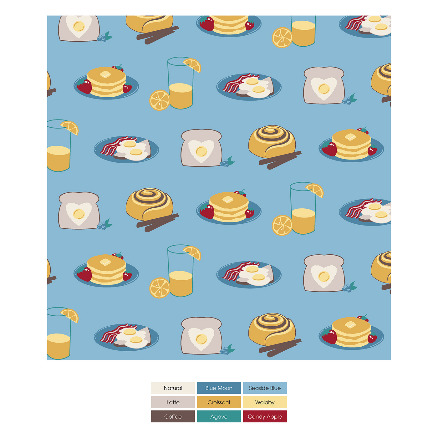 PRESALE Kickee Pants Swaddling Blanket: Seaside Blue Breakfast in Bed