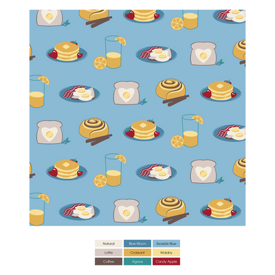 PRESALE Kickee Pants Swaddling Blanket: Seaside Blue Breakfast in Bed