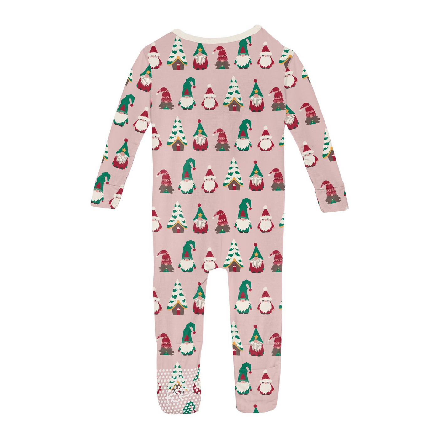 Kickee Pants Convertible Sleeper with Zipper: Baby Rose Gnomes