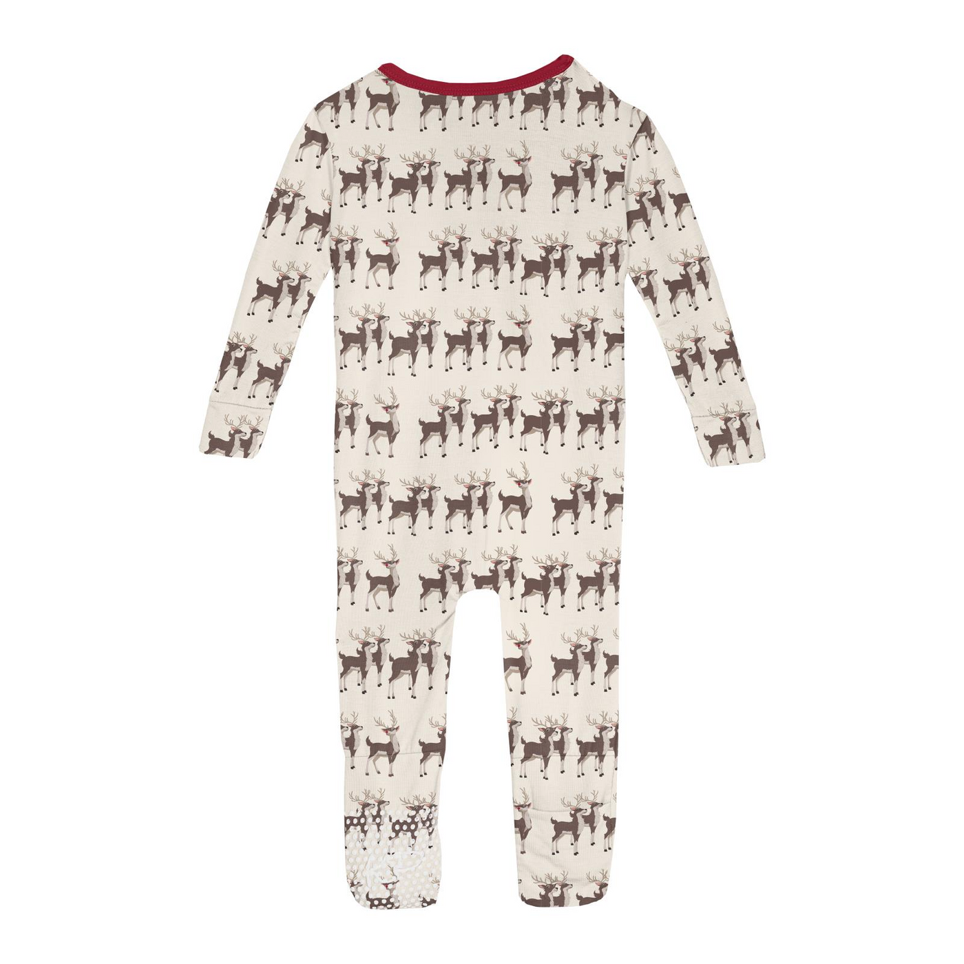 Kickee Pants Convertible Sleeper with Zipper: Natural Rudolph