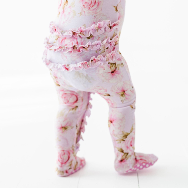 Bums & Roses Ruffle Footie: Rosey Moments