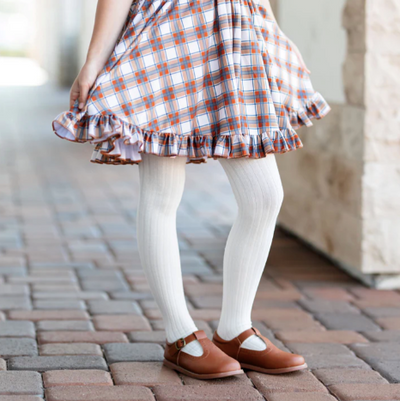 Little Stocking Co. Ribbed Knit Tights: Ivory