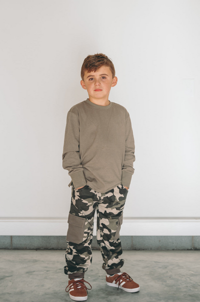 Little Bipsy Cargo Jogger: Army Camo