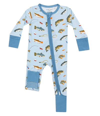 Angel Dear 2 Way Zipper Romper: Fishing