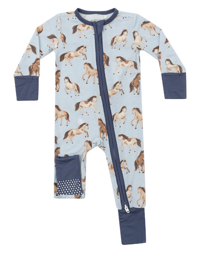 Angel Dear 2 Way Zipper Romper: Horses