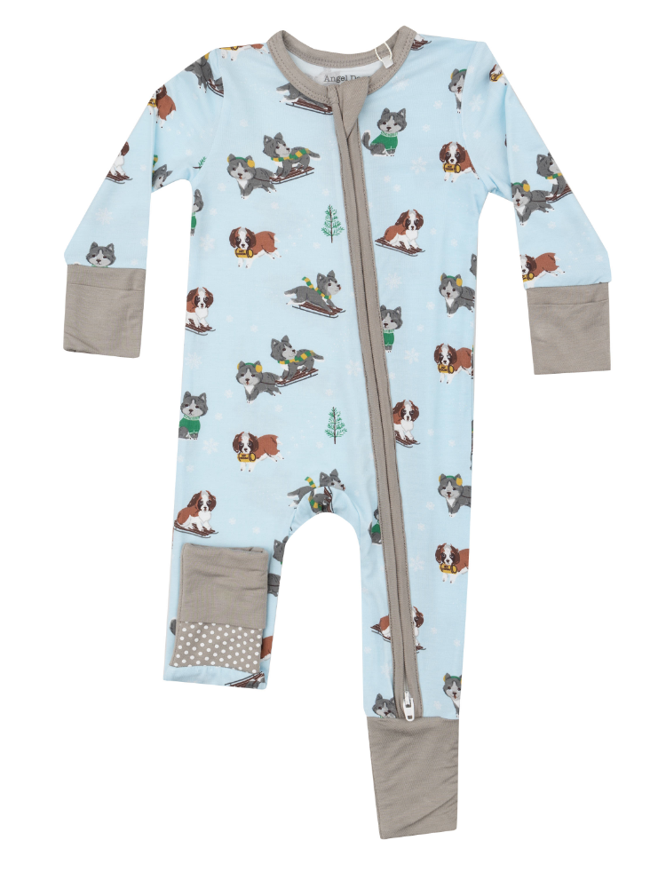 Angel Dear 2 Way Zipper Romper: Mush Puppies